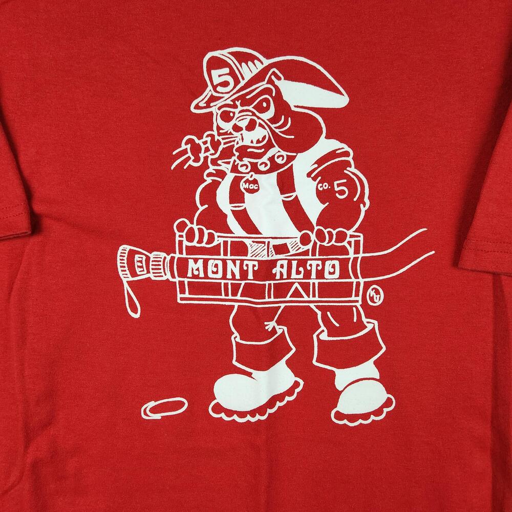 Mont Alto Fire Dept Shirt Mens XL Red Graphic Bulldog Firehose 5 Logo Hero Y2k
